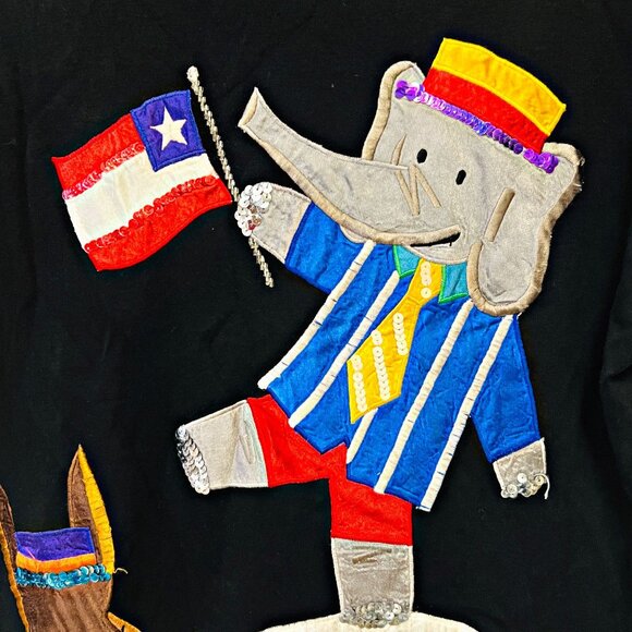 Designers Originals by Jill Rogers Vintage Graphic Shirt GOP 3D Embroidered Tee - Picture 3 of 13